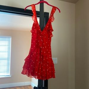 Red polka dot dress